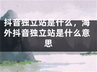 抖音独立站是什么，海外抖音独立站是什么意思