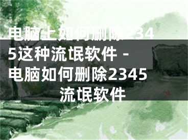 电脑上如何删除2345这种流氓软件 - 电脑如何删除2345流氓软件