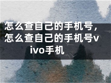 怎么查自己的手机号，怎么查自己的手机号vivo手机 