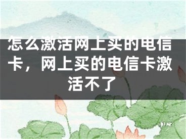 怎么激活网上买的电信卡，网上买的电信卡激活不了