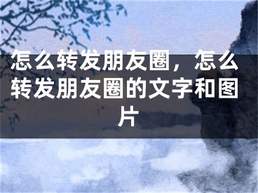 怎么转发朋友圈，怎么转发朋友圈的文字和图片