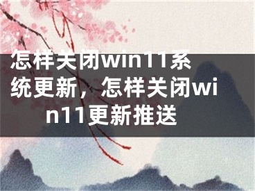 怎样关闭win11系统更新，怎样关闭win11更新推送