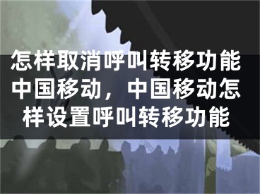 怎样取消呼叫转移功能中国移动，中国移动怎样设置呼叫转移功能