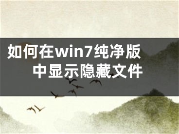 如何在win7纯净版中显示隐藏文件