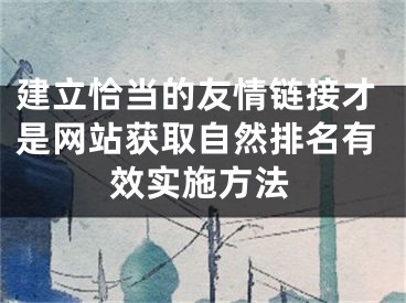 建立恰当的友情链接才是网站获取自然排名有效实施方法