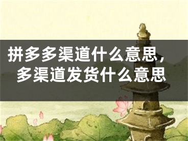 拼多多渠道什么意思，多渠道发货什么意思