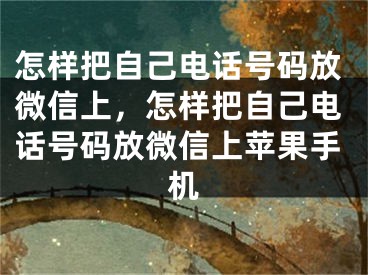 怎样把自己电话号码放微信上，怎样把自己电话号码放微信上苹果手机