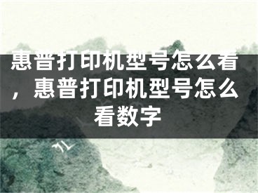 惠普打印机型号怎么看，惠普打印机型号怎么看数字