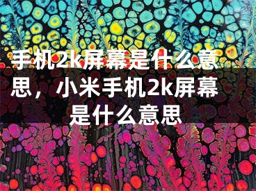 手机2k屏幕是什么意思，小米手机2k屏幕是什么意思