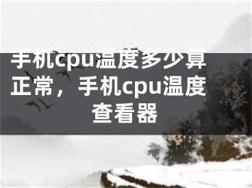 手机cpu温度多少算正常，手机cpu温度查看器