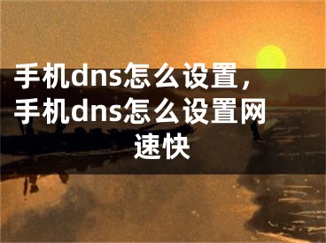 手机dns怎么设置，手机dns怎么设置网速快 