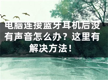 电脑连接蓝牙耳机后没有声音怎么办？这里有解决方法！