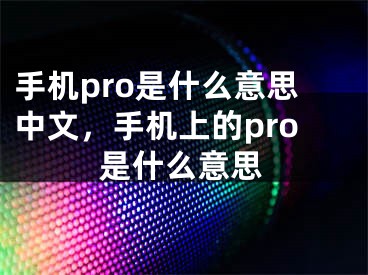 手机pro是什么意思中文，手机上的pro是什么意思
