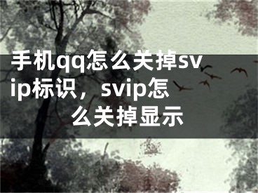 手机qq怎么关掉svip标识，svip怎么关掉显示