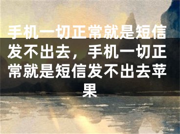 手机一切正常就是短信发不出去，手机一切正常就是短信发不出去苹果