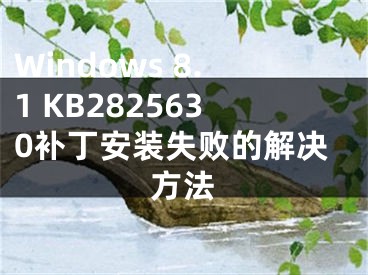 Windows 8.1 KB2825630补丁安装失败的解决方法