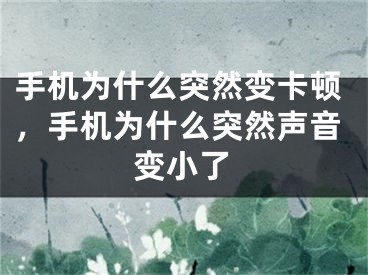 手机为什么突然变卡顿，手机为什么突然声音变小了