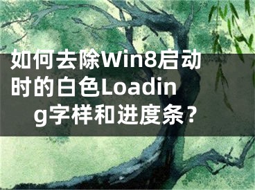 如何去除Win8启动时的白色Loading字样和进度条？