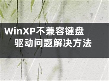 WinXP不兼容键盘驱动问题解决方法