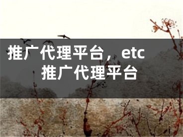 推广代理平台，etc推广代理平台