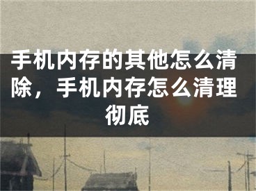 手机内存的其他怎么清除，手机内存怎么清理彻底