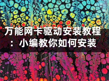万能网卡驱动安装教程：小编教你如何安装