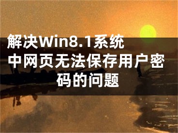 解决Win8.1系统中网页无法保存用户密码的问题 