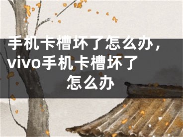 手机卡槽坏了怎么办，vivo手机卡槽坏了怎么办