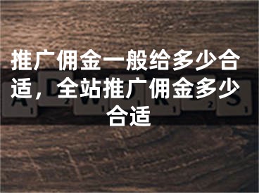 推广佣金一般给多少合适，全站推广佣金多少合适