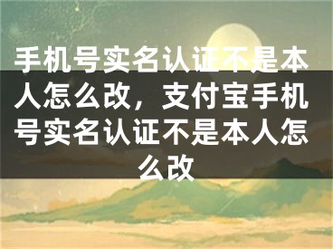 手机号实名认证不是本人怎么改，支付宝手机号实名认证不是本人怎么改