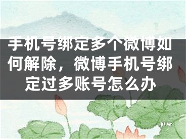 手机号绑定多个微博如何解除，微博手机号绑定过多账号怎么办