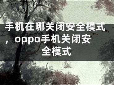 手机在哪关闭安全模式，oppo手机关闭安全模式