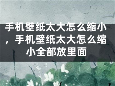 手机壁纸太大怎么缩小，手机壁纸太大怎么缩小全部放里面