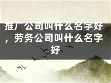 推广公司叫什么名字好，劳务公司叫什么名字好