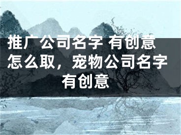 推广公司名字 有创意怎么取，宠物公司名字 有创意