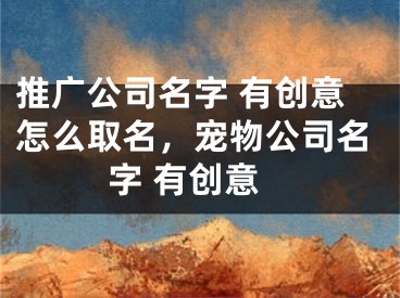 推广公司名字 有创意怎么取名，宠物公司名字 有创意