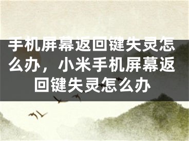 手机屏幕返回键失灵怎么办，小米手机屏幕返回键失灵怎么办