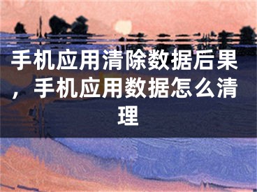 手机应用清除数据后果，手机应用数据怎么清理