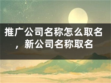 推广公司名称怎么取名，新公司名称取名