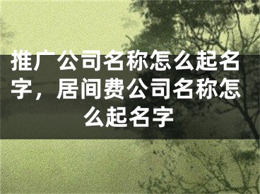 推广公司名称怎么起名字，居间费公司名称怎么起名字