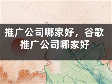 推广公司哪家好，谷歌推广公司哪家好