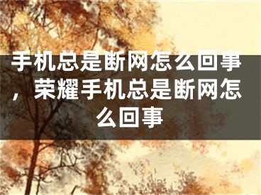 手机总是断网怎么回事，荣耀手机总是断网怎么回事