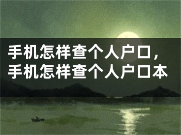 手机怎样查个人户口，手机怎样查个人户口本