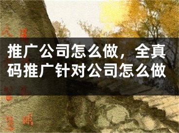 推广公司怎么做，全真码推广针对公司怎么做