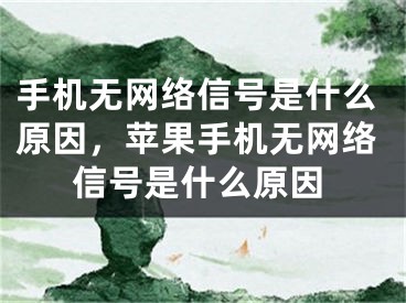 手机无网络信号是什么原因，苹果手机无网络信号是什么原因