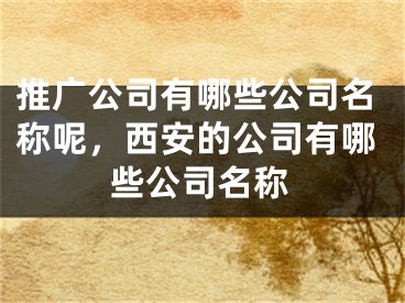 推广公司有哪些公司名称呢，西安的公司有哪些公司名称