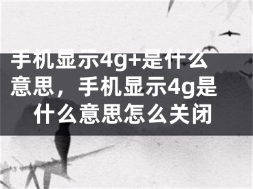 手机显示4g+是什么意思，手机显示4g是什么意思怎么关闭