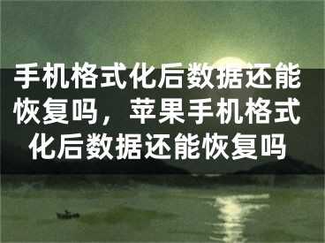 手机格式化后数据还能恢复吗，苹果手机格式化后数据还能恢复吗
