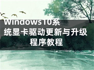 Windows10系统显卡驱动更新与升级程序教程