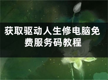 获取驱动人生修电脑免费服务码教程